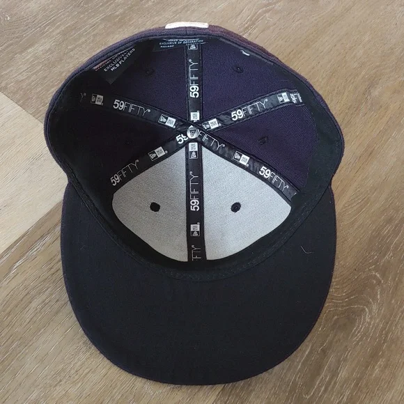 New Era 59Fifty On Field MLB Boston Red Sox Fitted Cap Hat Navy Blue Size 7 - Picture 6 of 9
